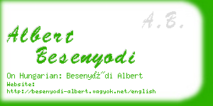 albert besenyodi business card